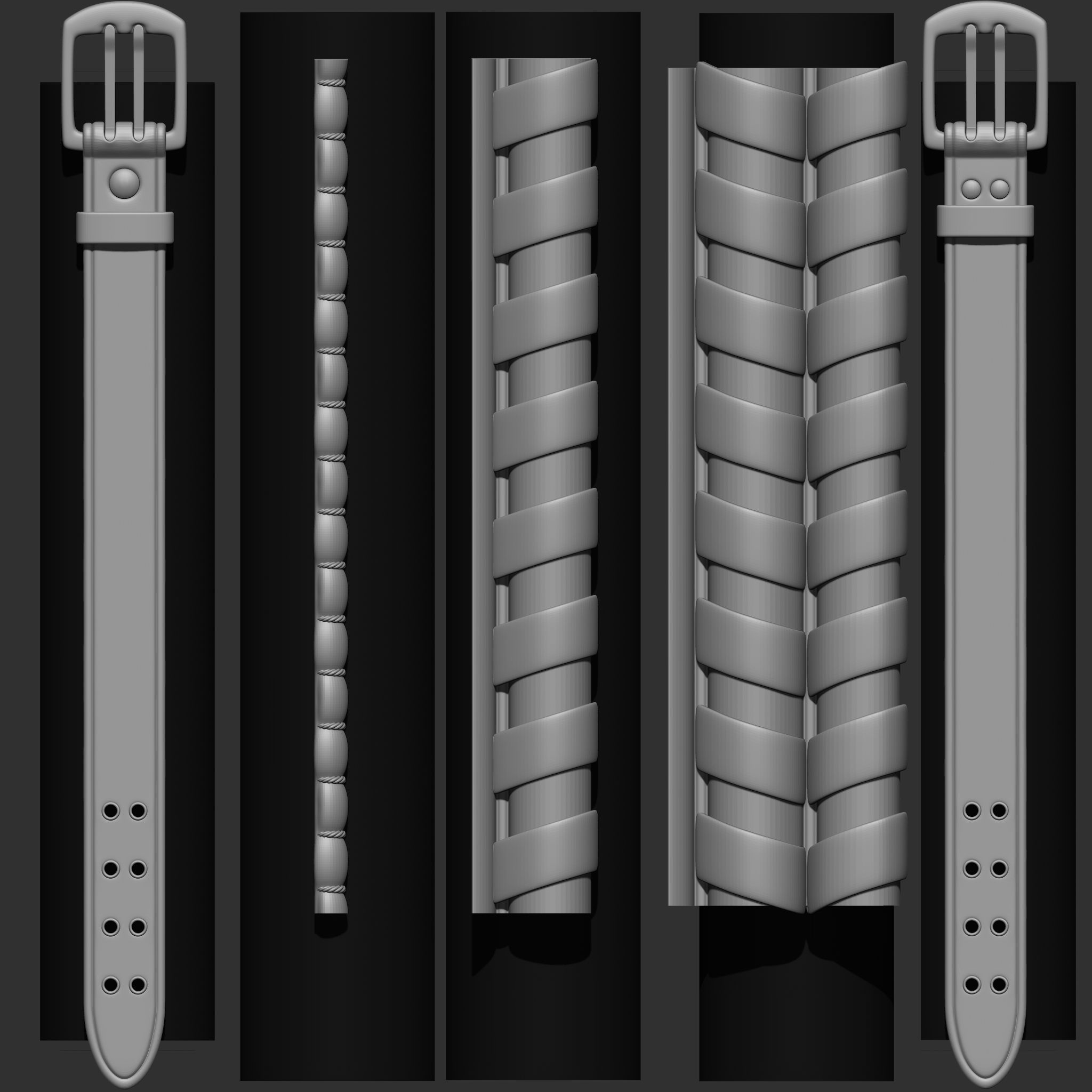 240 IMM Brush Leather Straps Vol 03 UV Video Tutorial 3D model_27