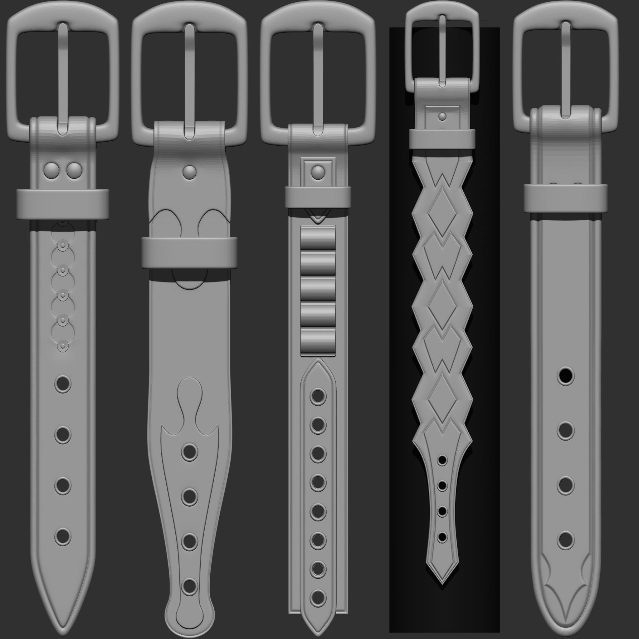 240 IMM Brush Leather Straps Vol 03 UV Video Tutorial 3D model_39