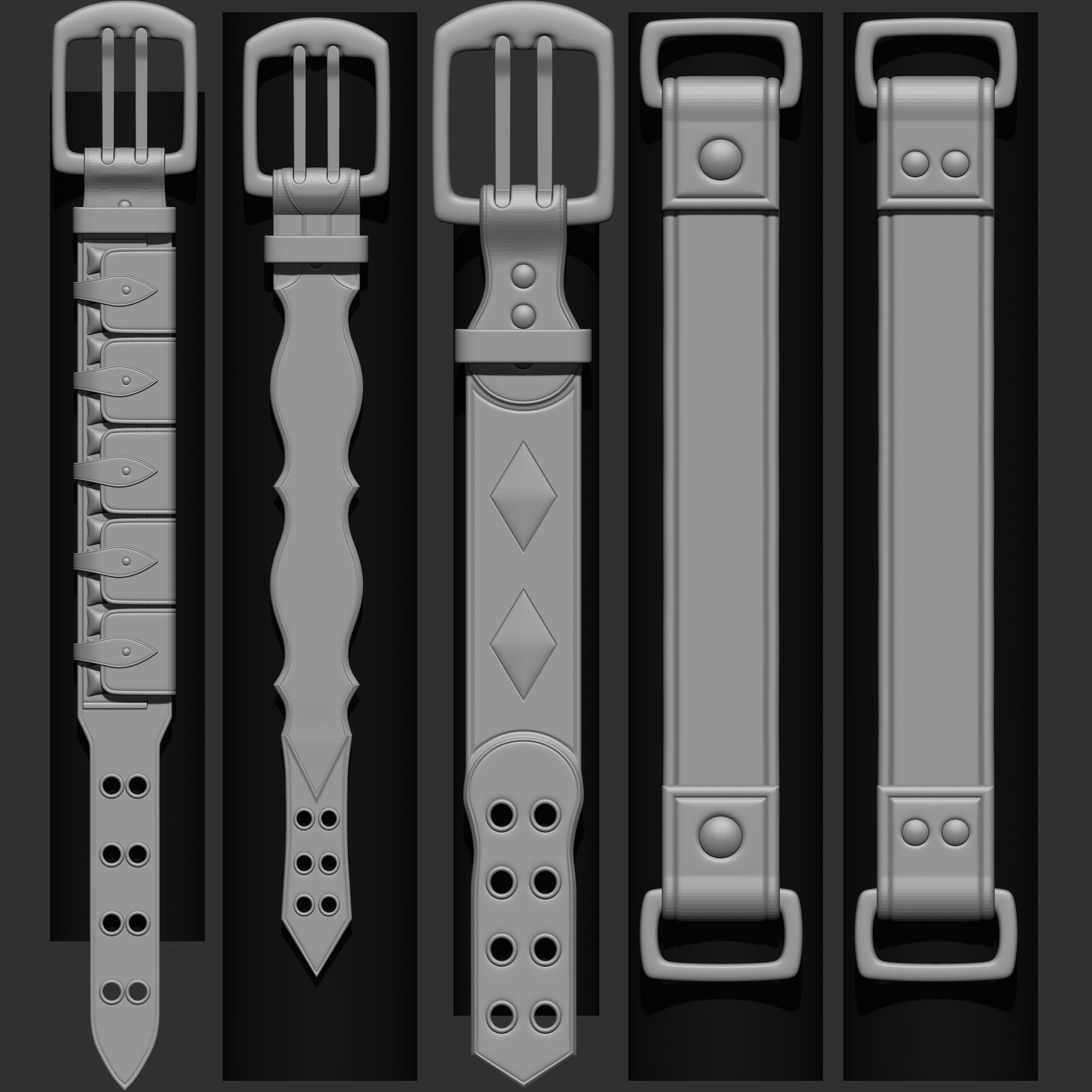 240 IMM Brush Leather Straps Vol 03 UV Video Tutorial 3D model_30