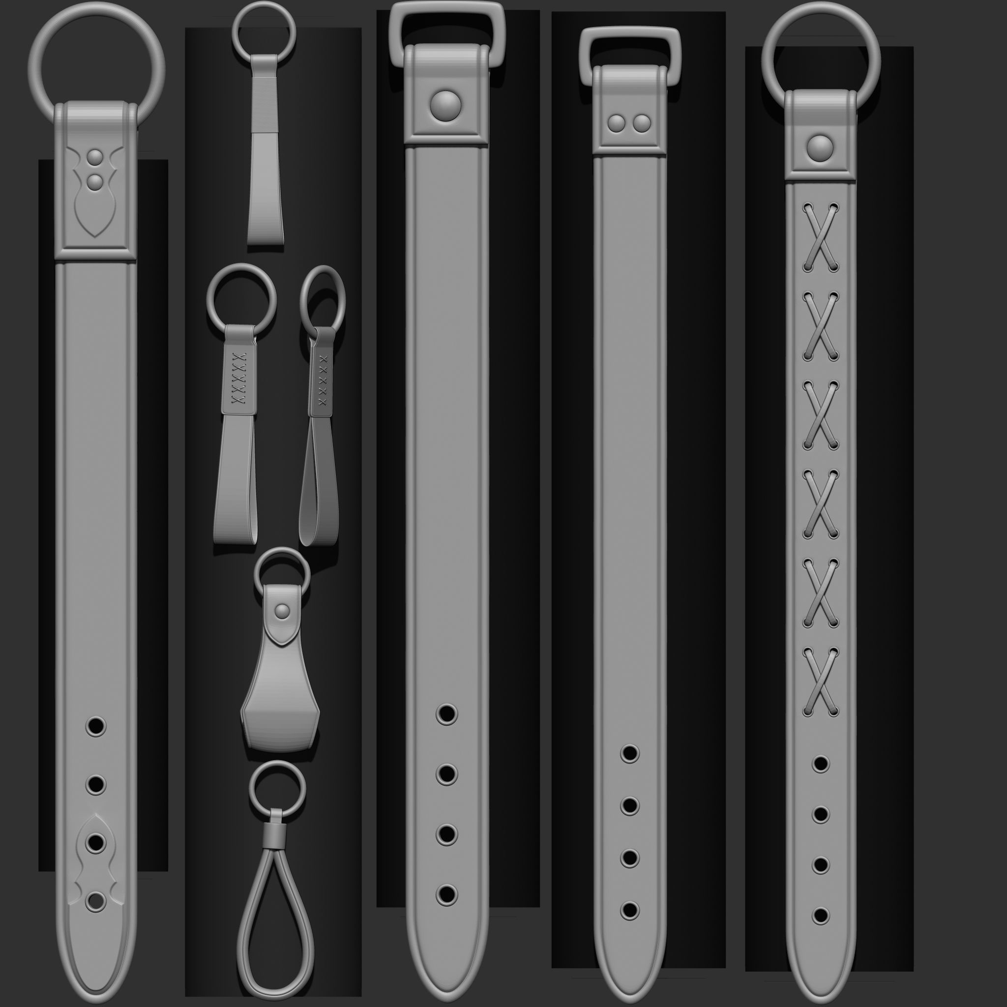 240 IMM Brush Leather Straps Vol 03 UV Video Tutorial 3D model_16