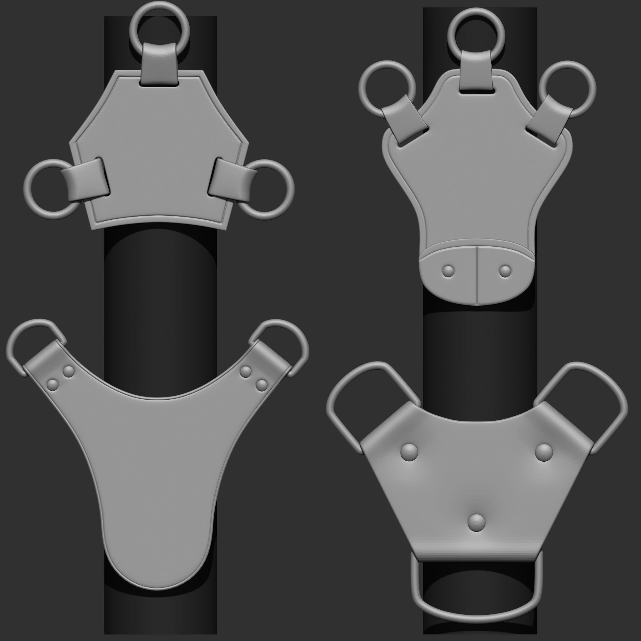 240 IMM Brush Leather Straps Vol 03 UV Video Tutorial 3D model_14