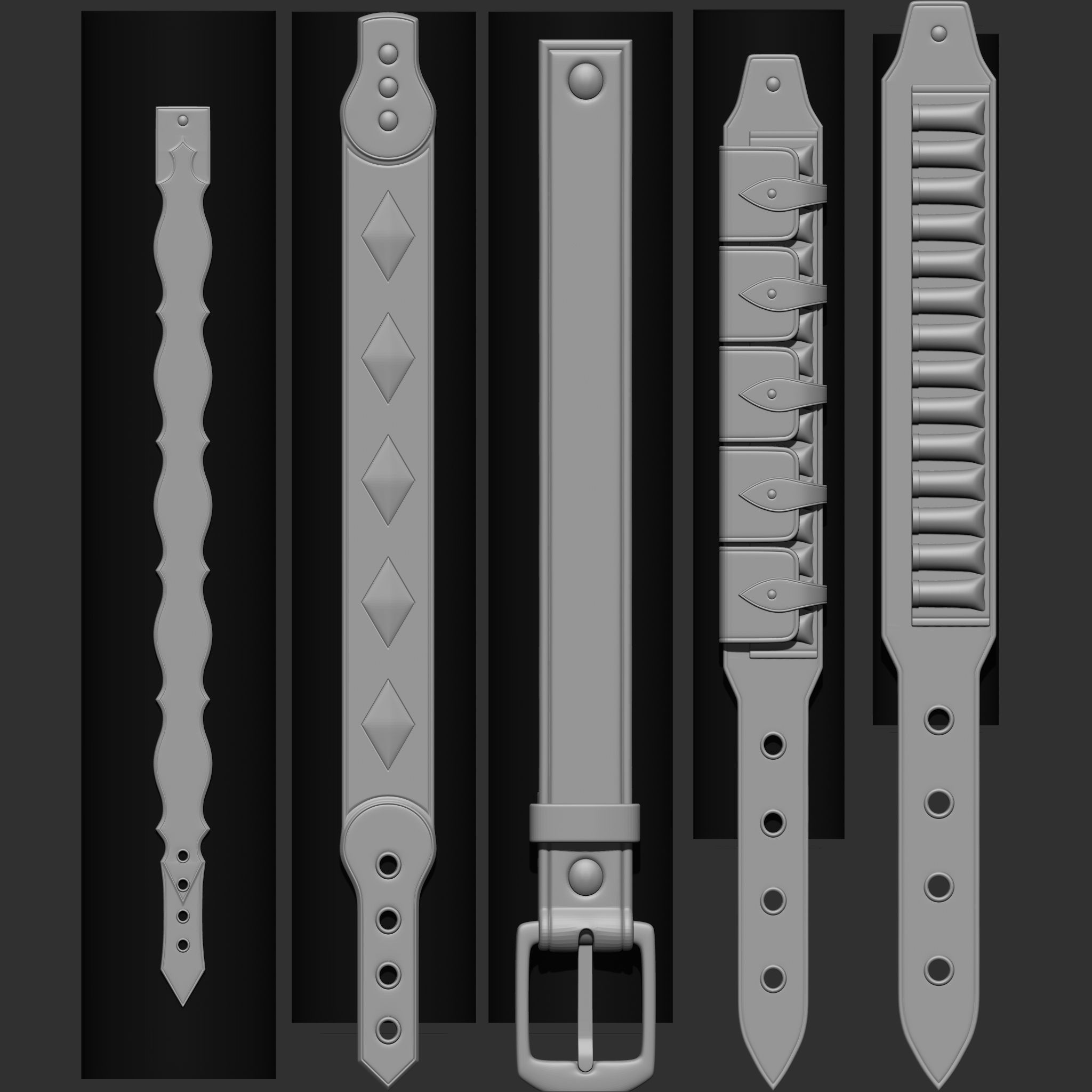 240 IMM Brush Leather Straps Vol 03 UV Video Tutorial 3D model_9