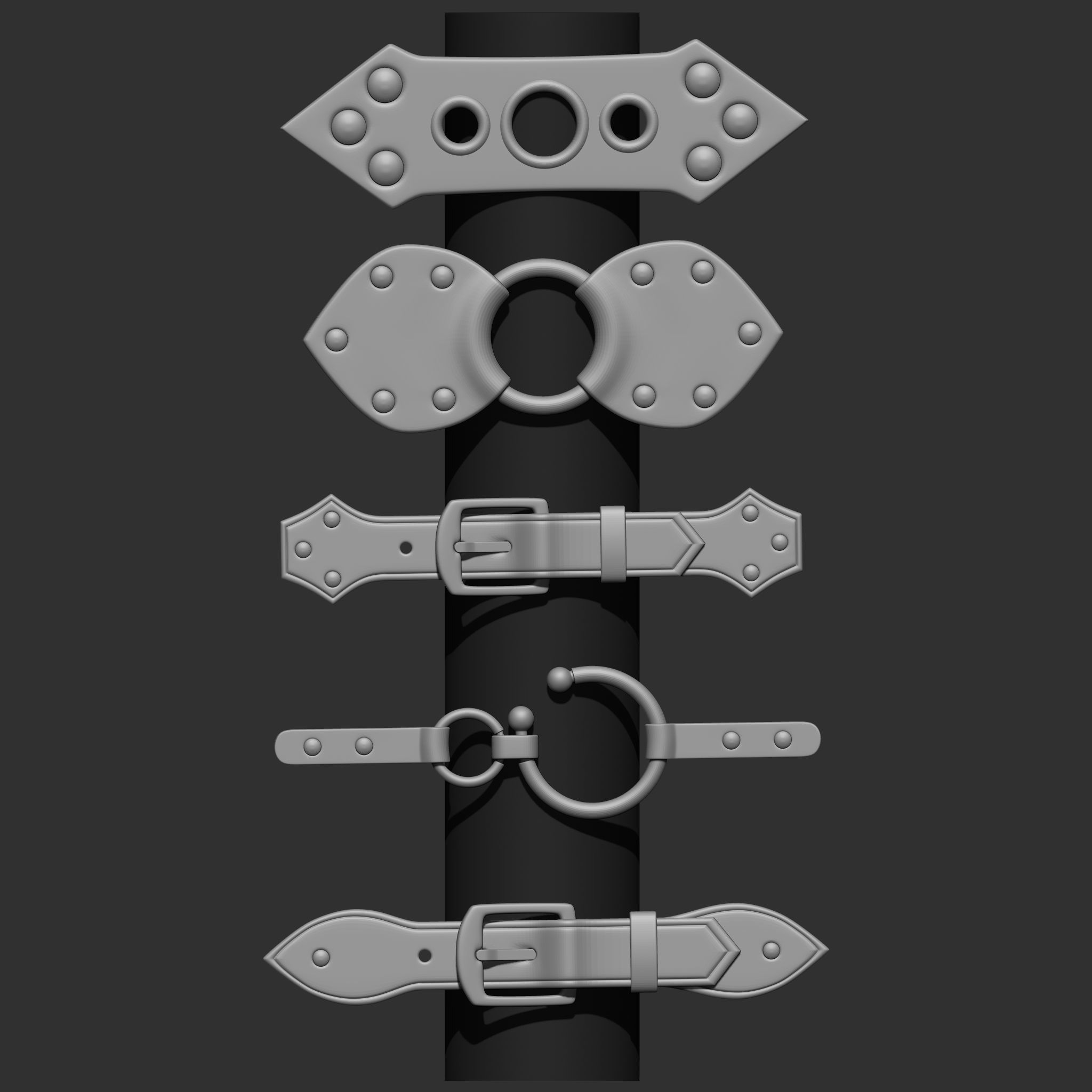 240 IMM Brush Leather Straps Vol 03 UV Video Tutorial 3D model_10