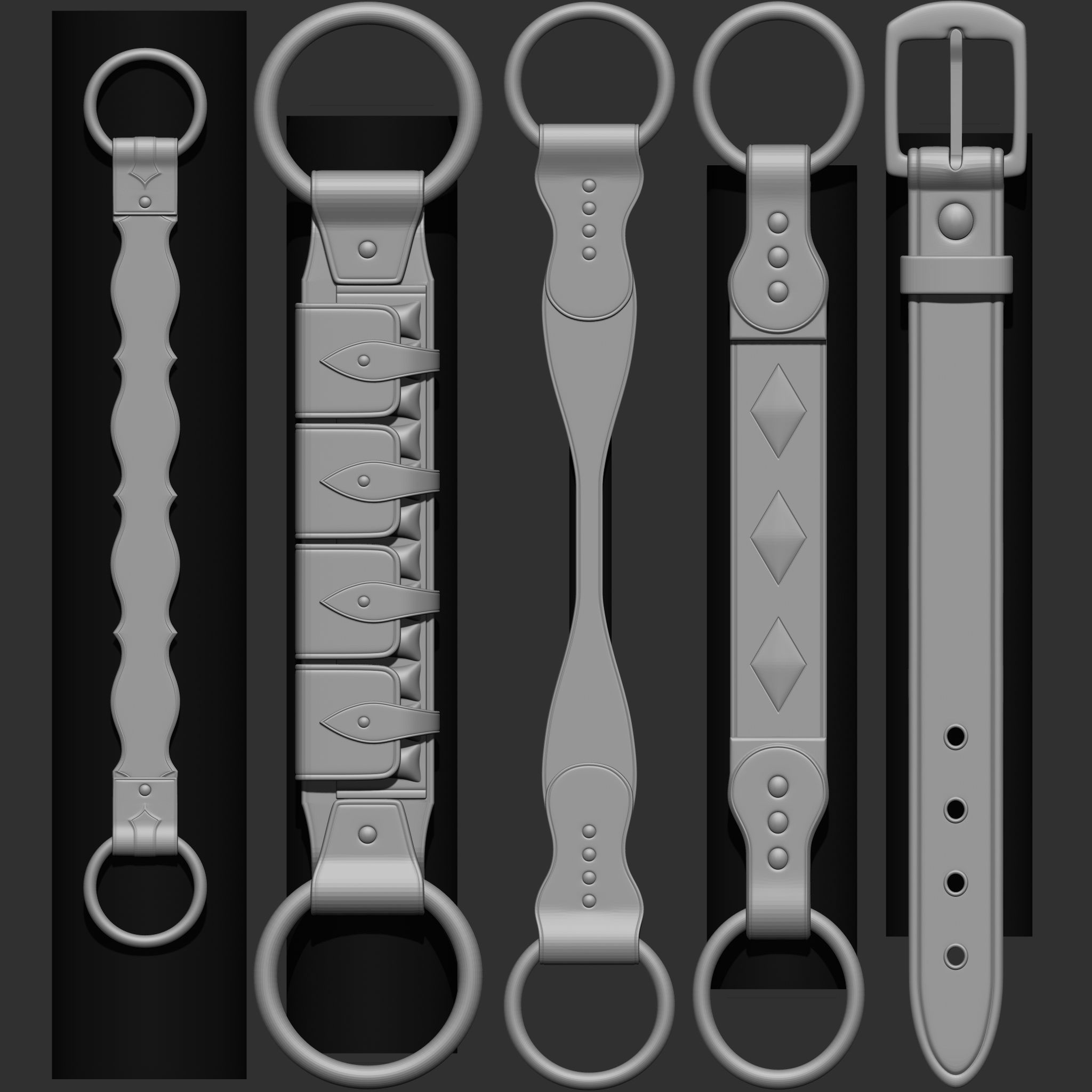 240 IMM Brush Leather Straps Vol 03 UV Video Tutorial 3D model_40