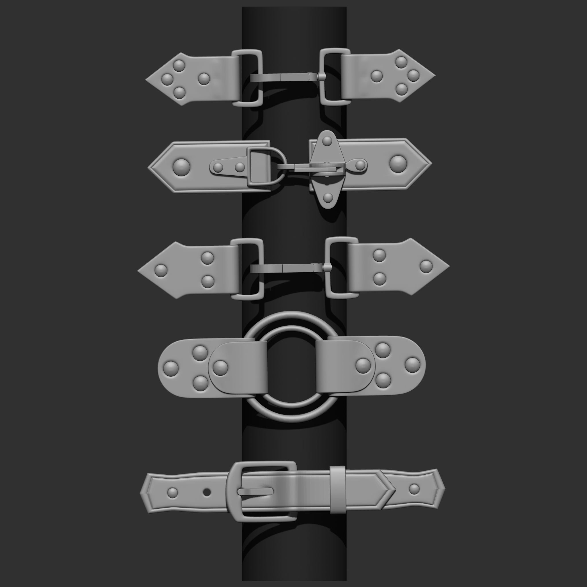 240 IMM Brush Leather Straps Vol 03 UV Video Tutorial 3D model_11