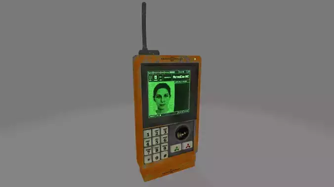 80s Sci Fi Cell Phone Low-poly 3D model