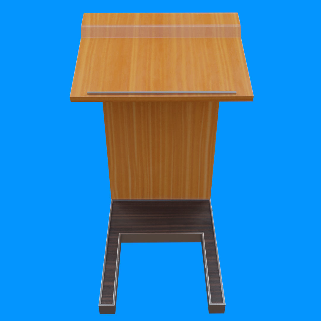 Flat Front Pulpit Low-poly 3D model_13