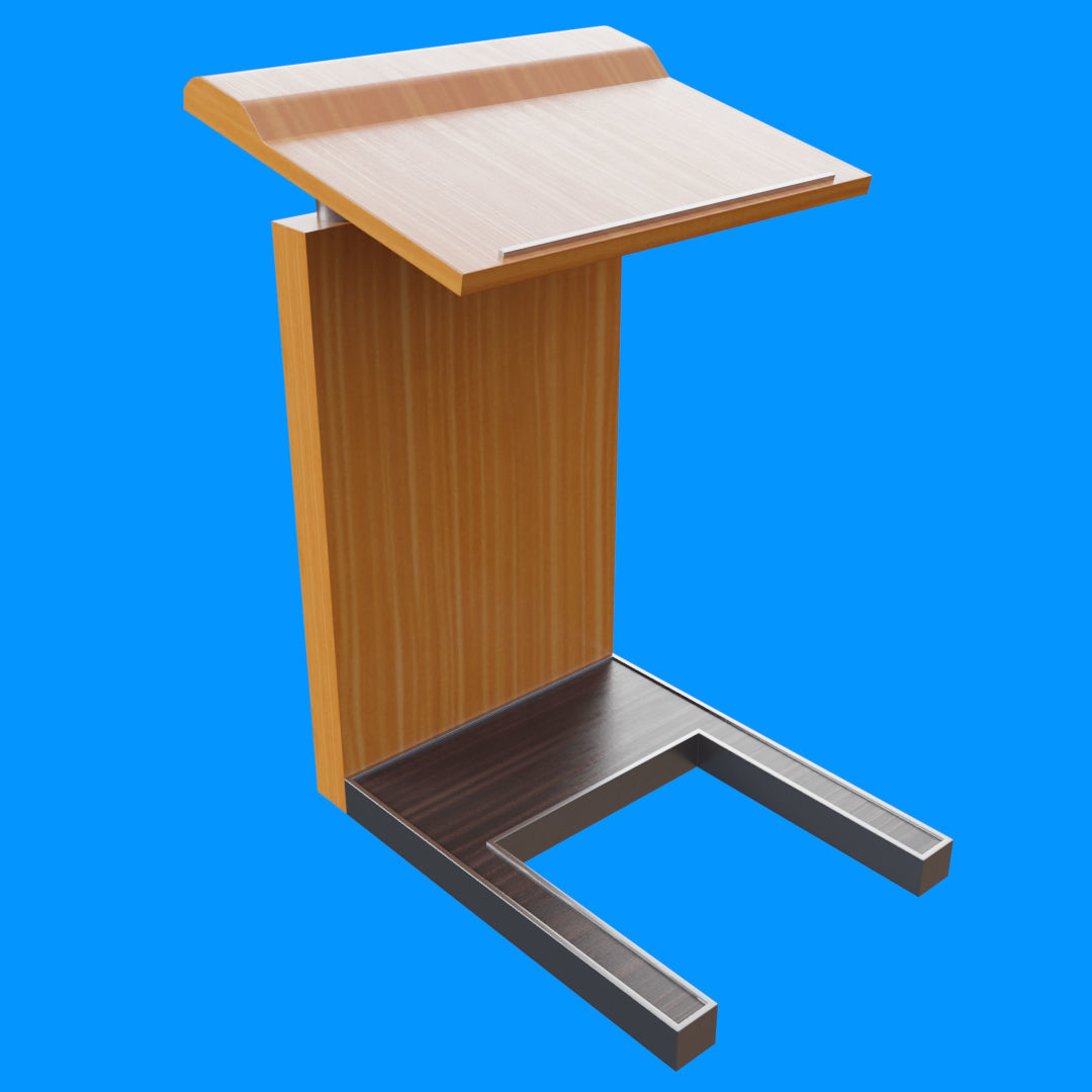 Flat Front Pulpit Low-poly 3D model_2