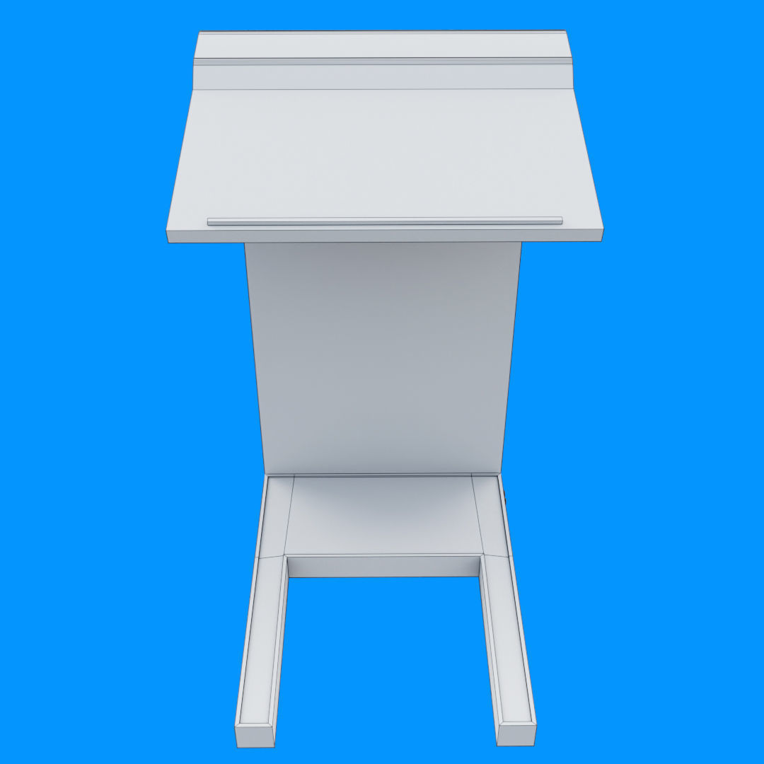 Flat Front Pulpit Low-poly 3D model_15