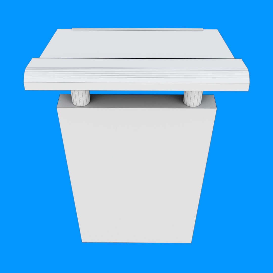 Flat Front Pulpit Low-poly 3D model_11