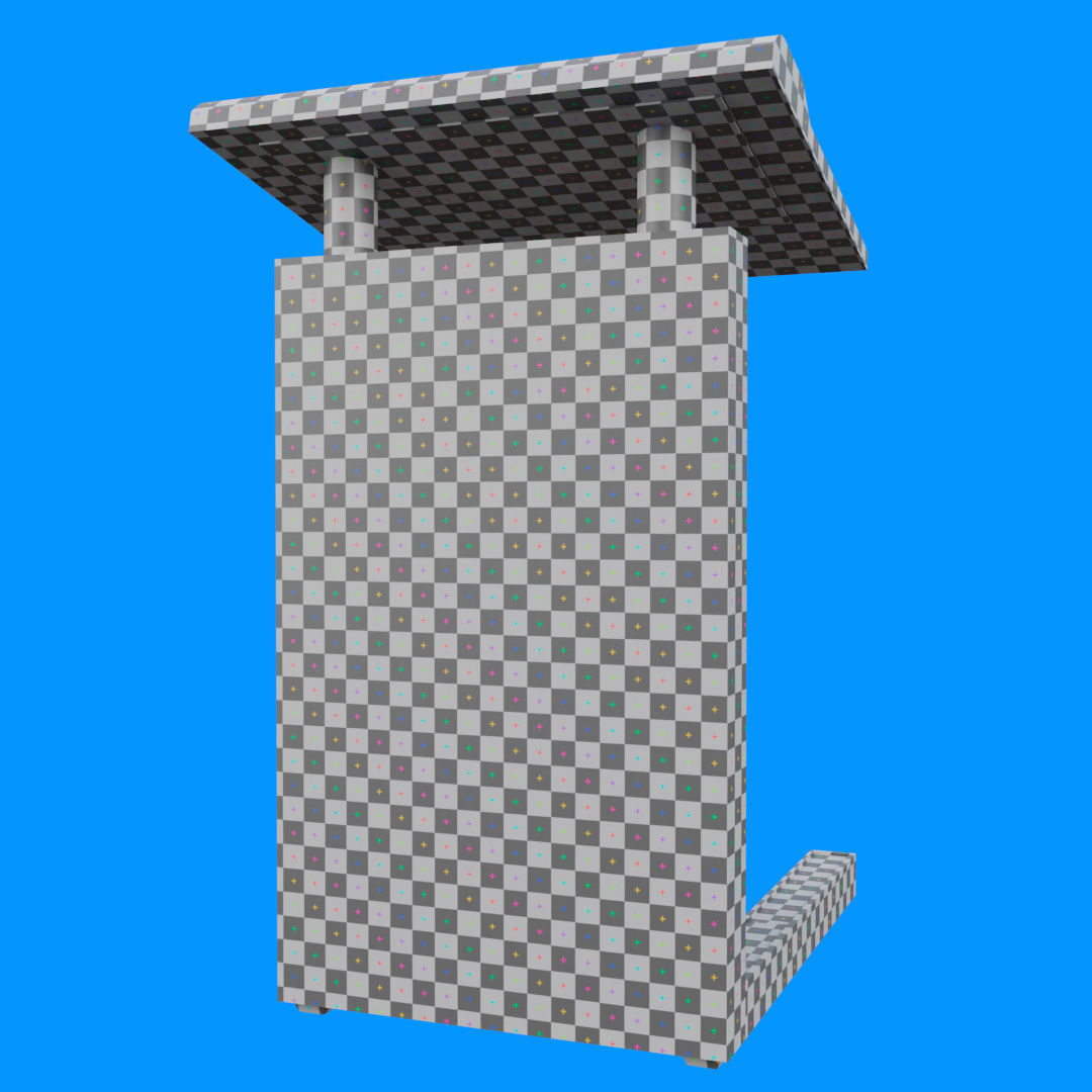 Flat Front Pulpit Low-poly 3D model_30