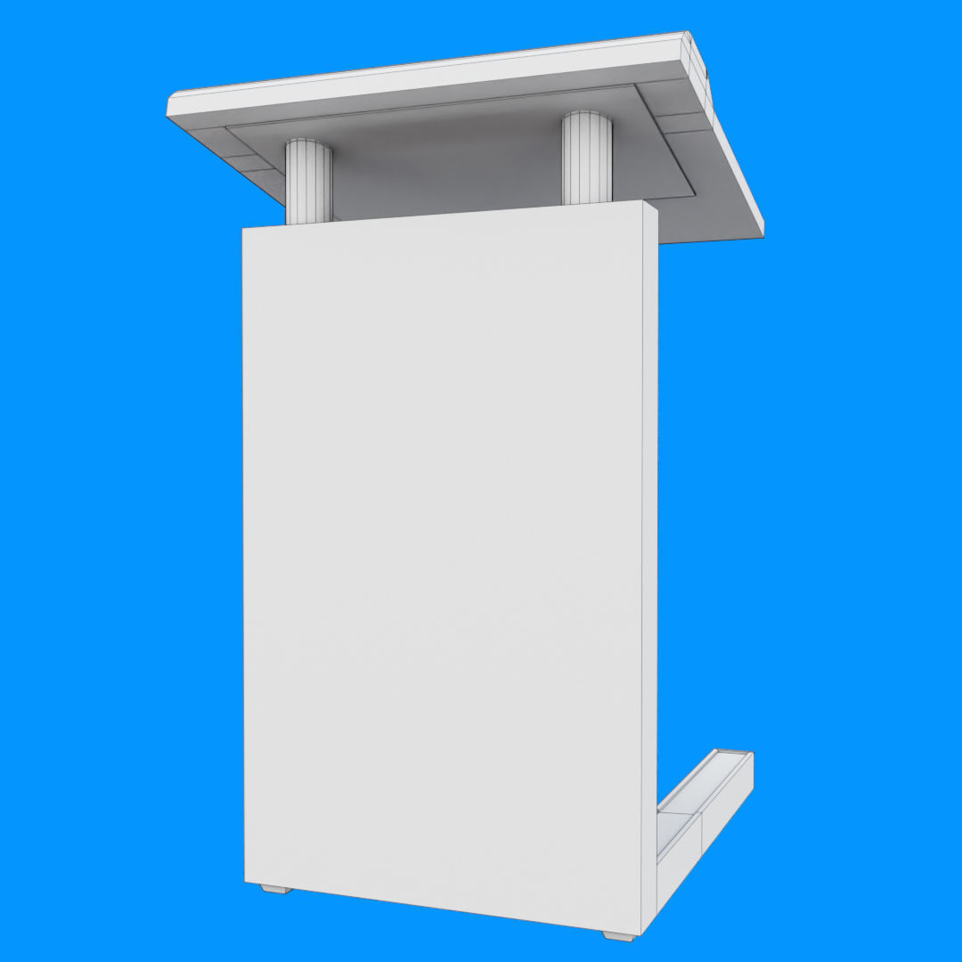 Flat Front Pulpit Low-poly 3D model_23