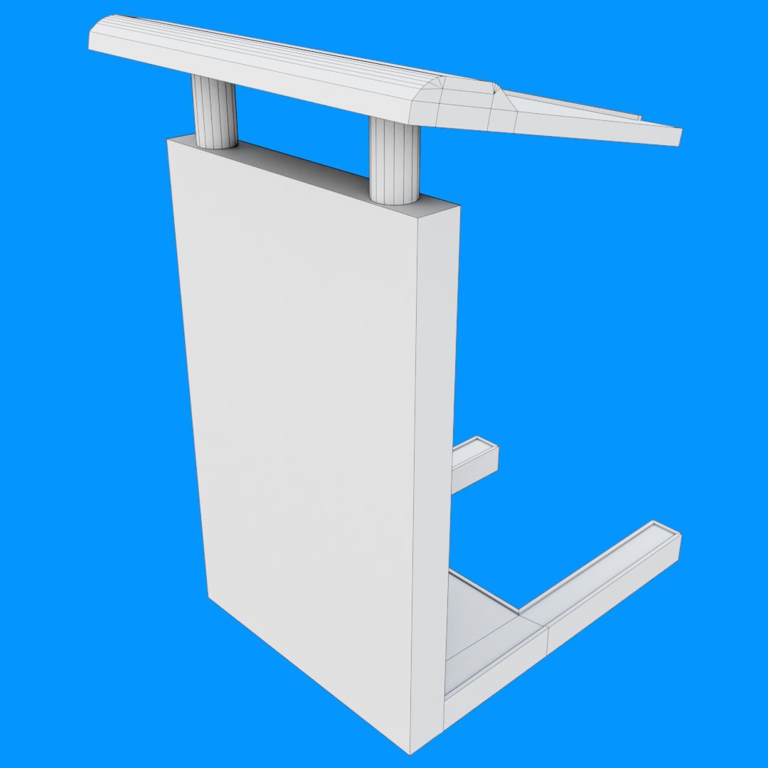 Flat Front Pulpit Low-poly 3D model_19