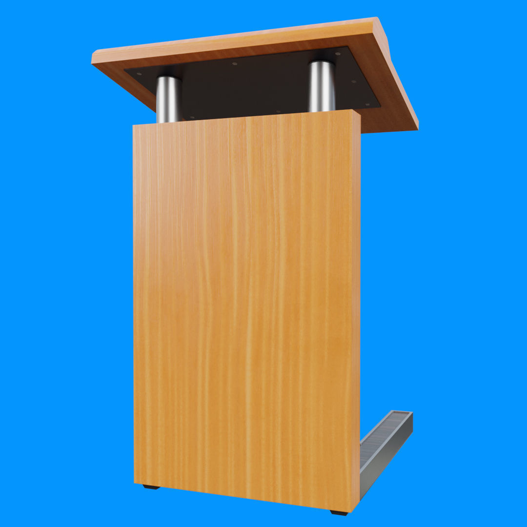 Flat Front Pulpit Low-poly 3D model_6