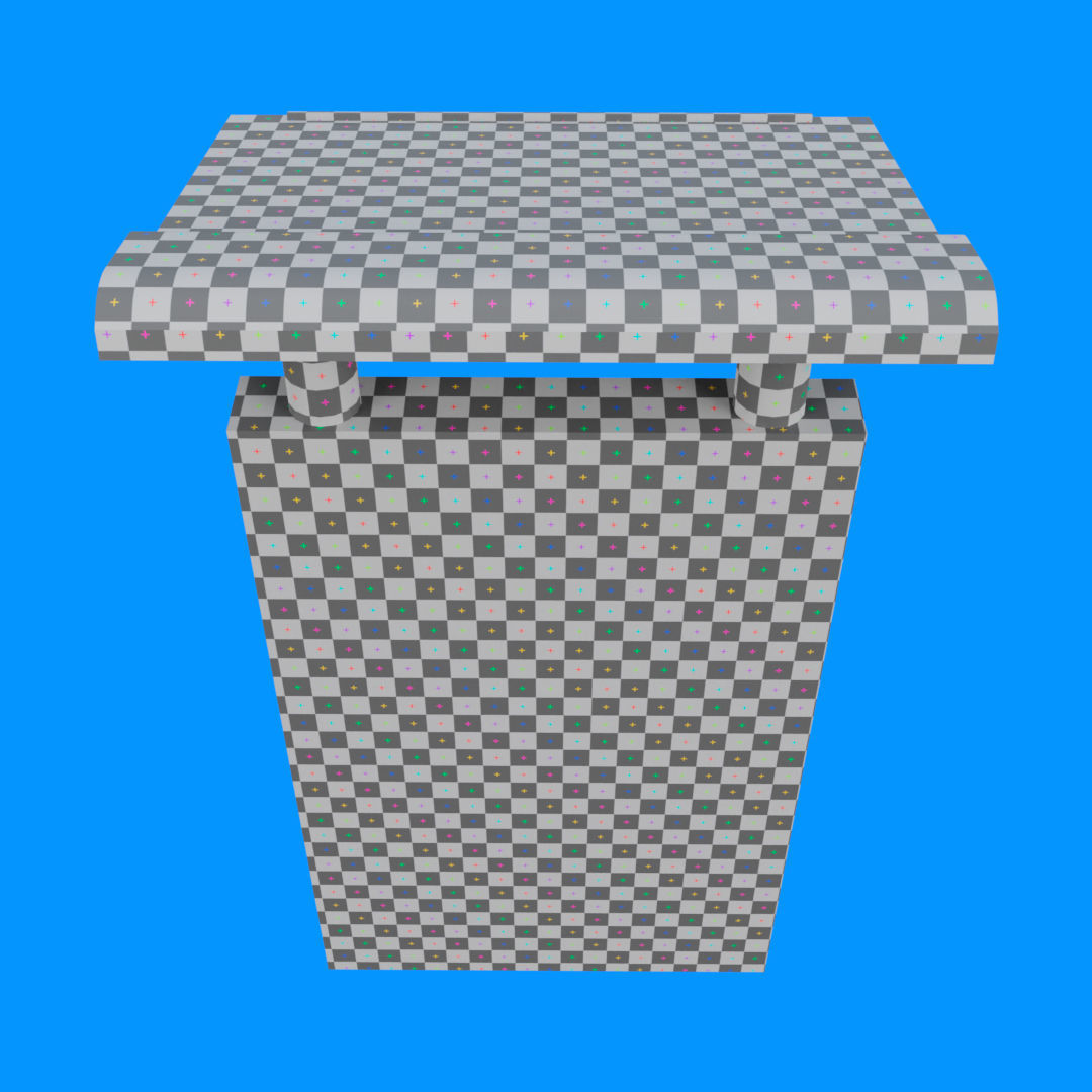 Flat Front Pulpit Low-poly 3D model_12