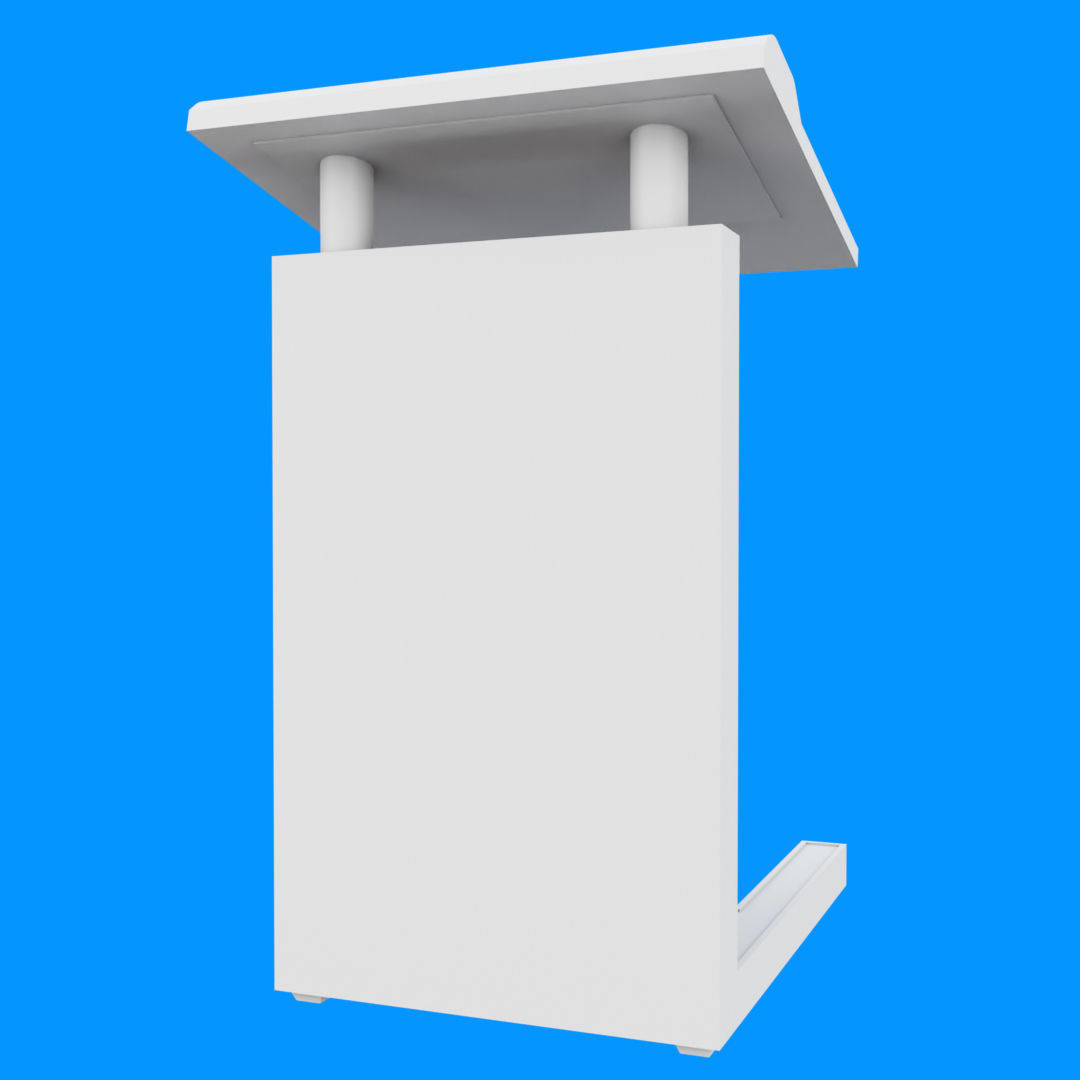 Flat Front Pulpit Low-poly 3D model_28