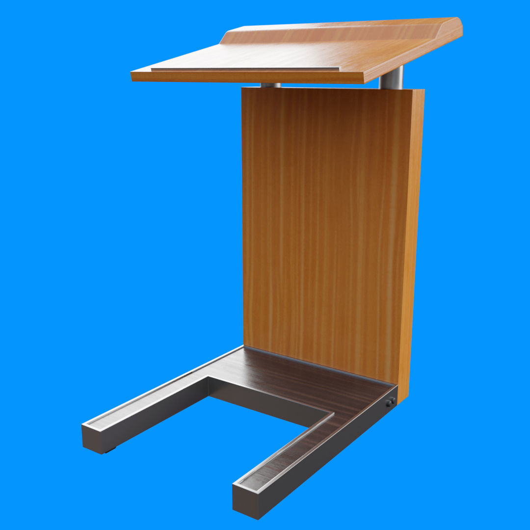 Flat Front Pulpit Low-poly 3D model_4