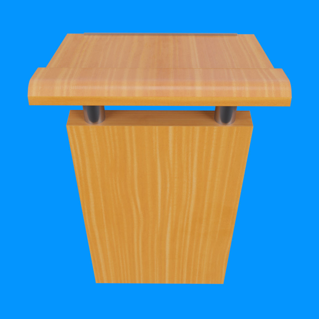 Flat Front Pulpit Low-poly 3D model_3
