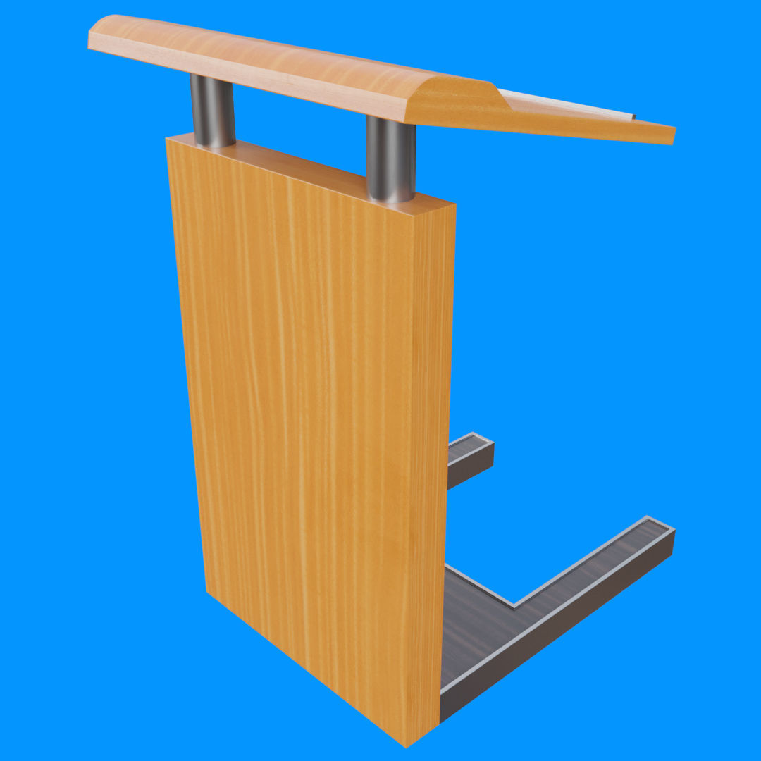 Flat Front Pulpit Low-poly 3D model_1