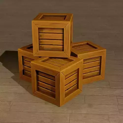 Wooden Box low poly