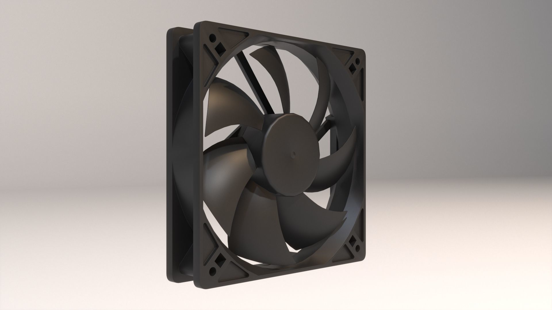Computer Fan Low-poly 3D model_1