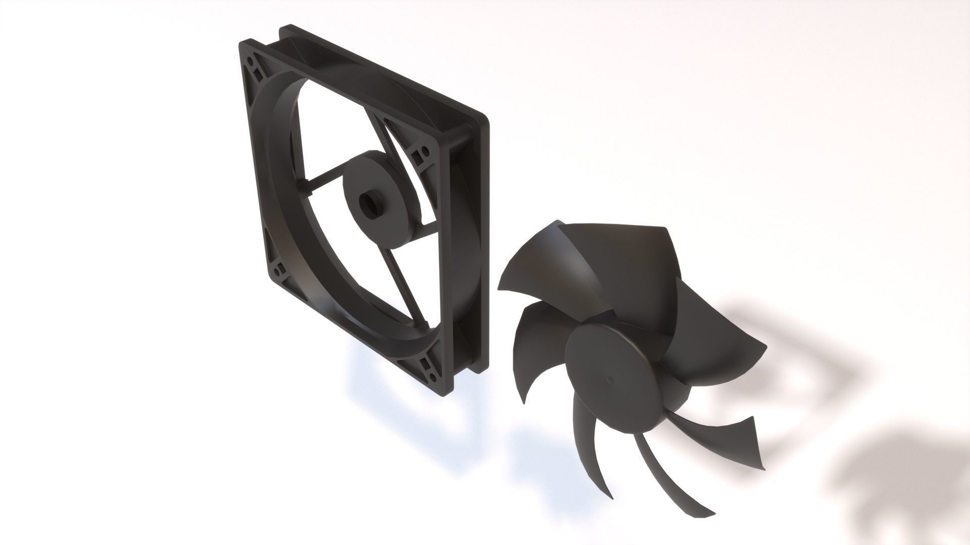 Computer Fan Low-poly 3D model_8