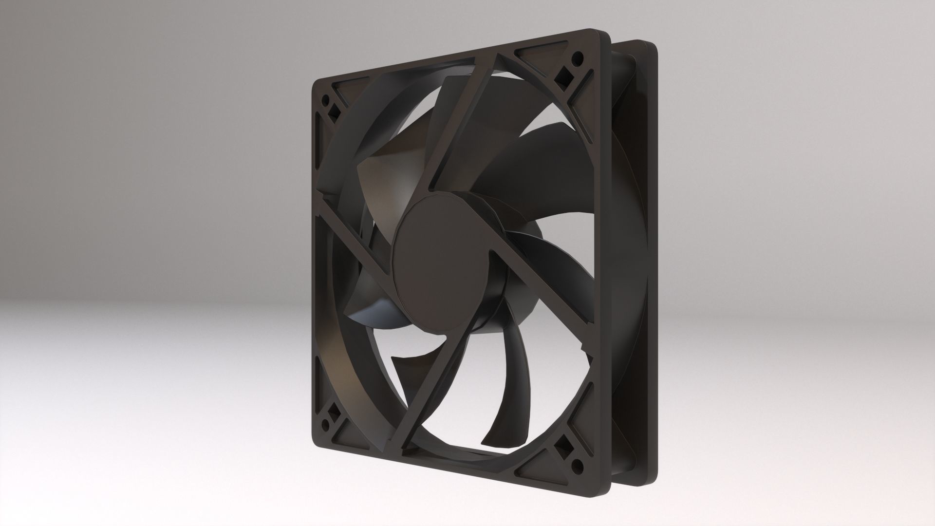 Computer Fan Low-poly 3D model_5