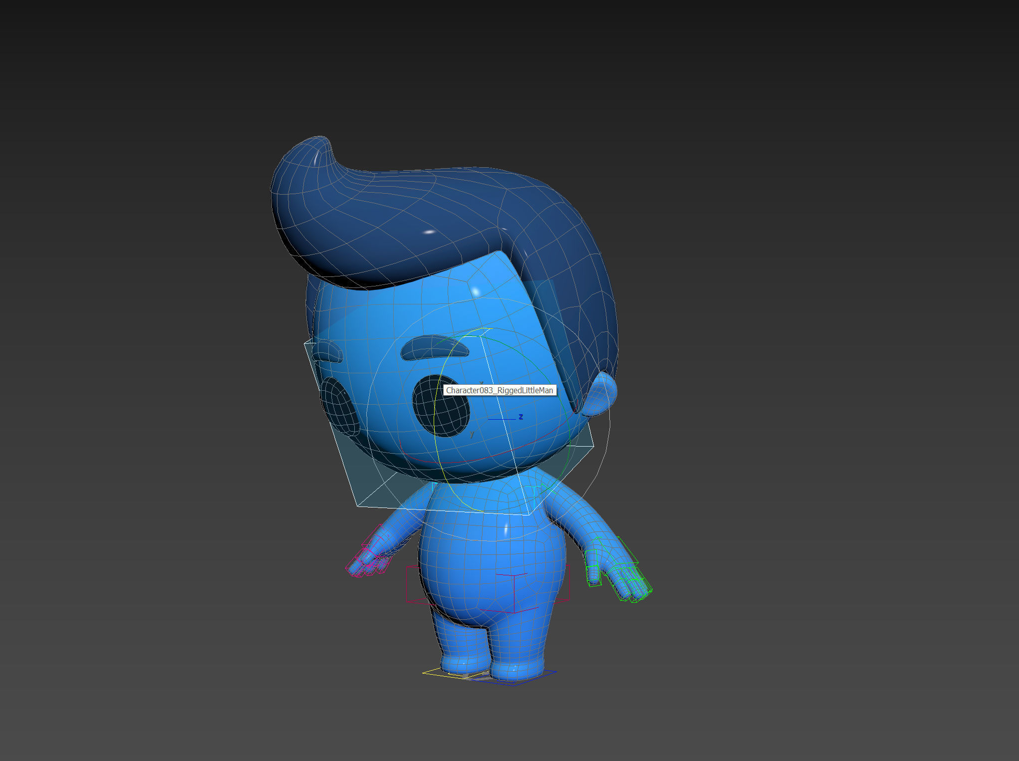 Character083 Rigged Little Man 3D model_26