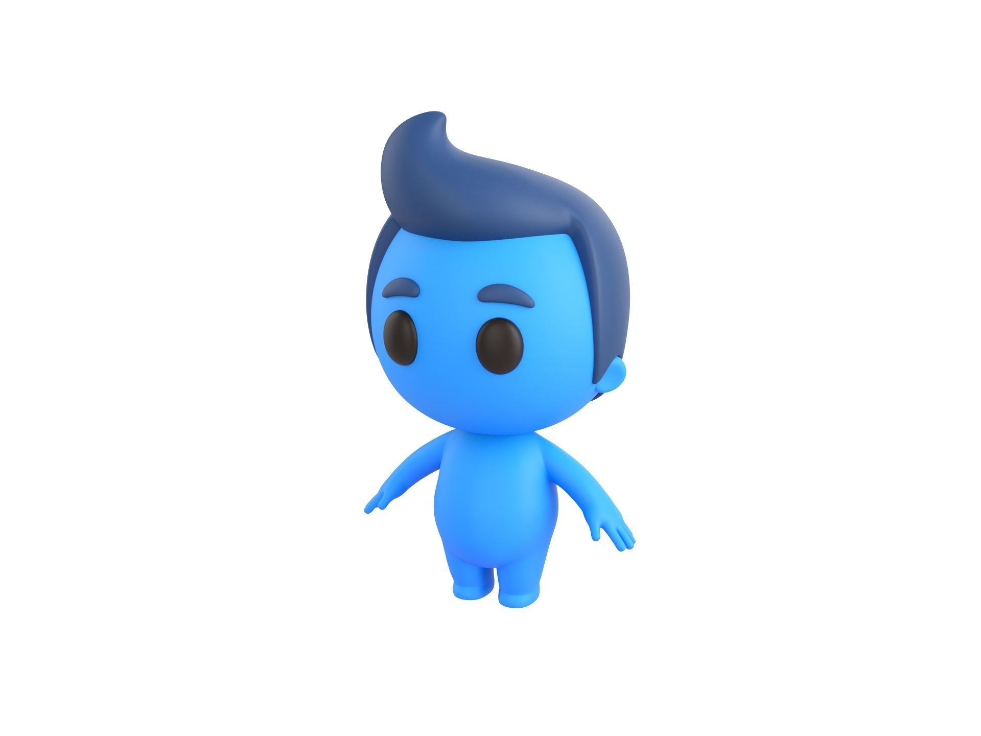 Character083 Rigged Little Man 3D model_10