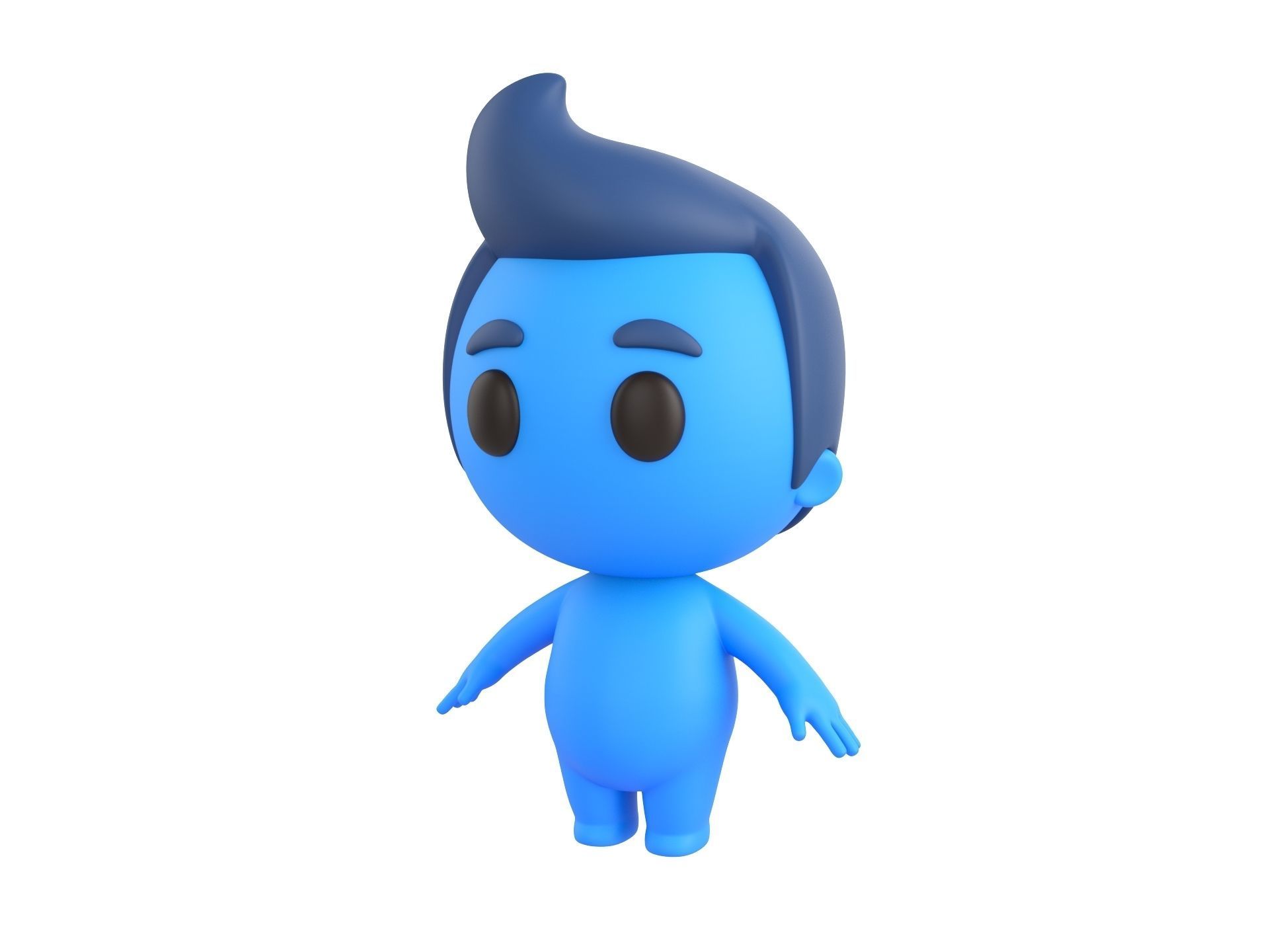 Character083 Rigged Little Man 3D model_3