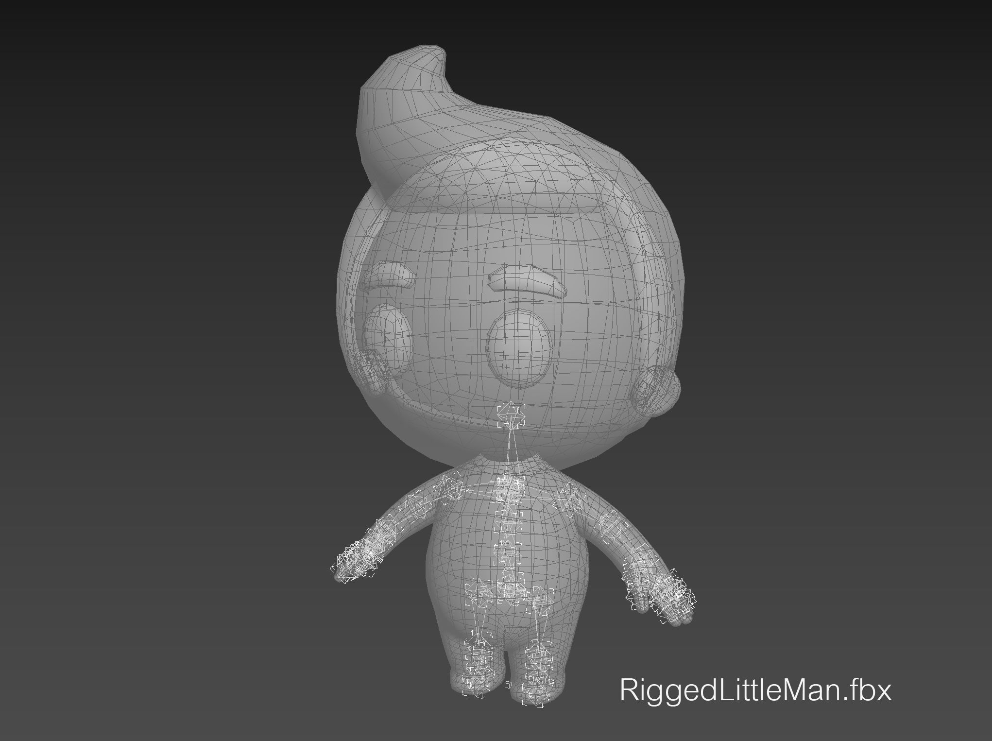 Character083 Rigged Little Man 3D model_40