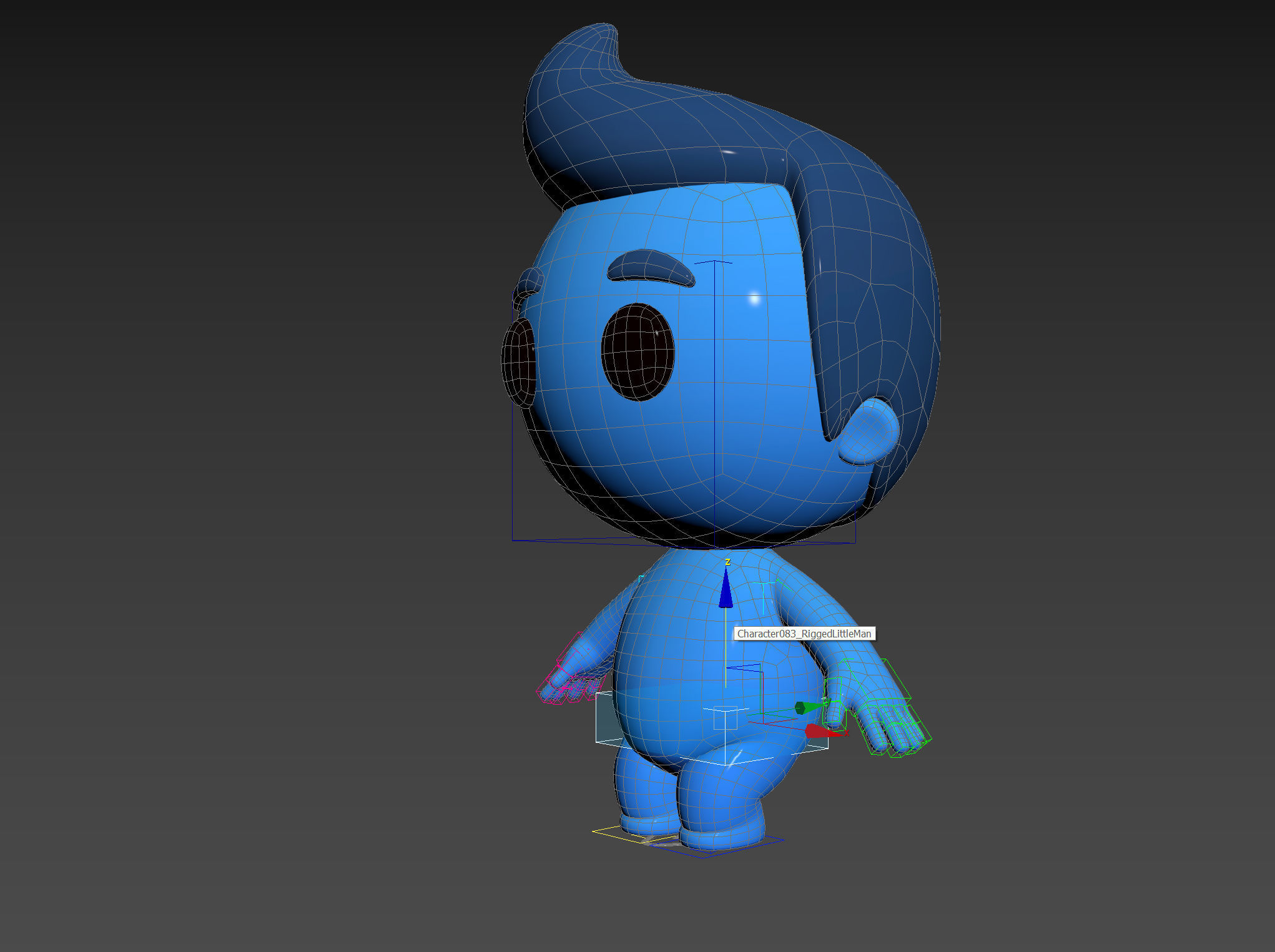 Character083 Rigged Little Man 3D model_33