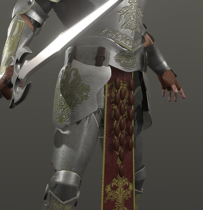 Special knight Low-poly 3D model_3