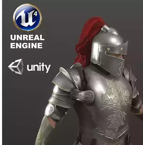 Special knight  Low-poly 3D model