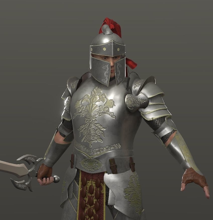 Special knight Low-poly 3D model_2
