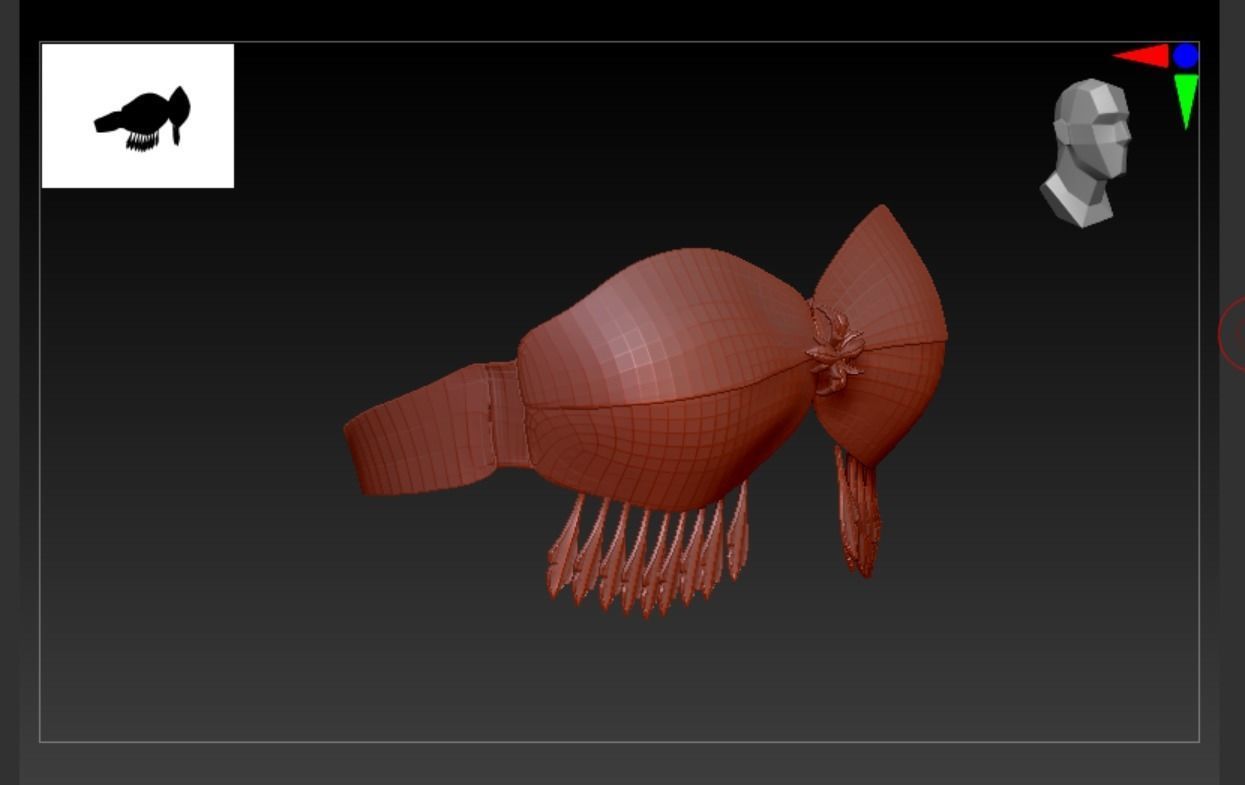 DTS-Model01-Bra2G mask with fringes Low-poly 3D model_6