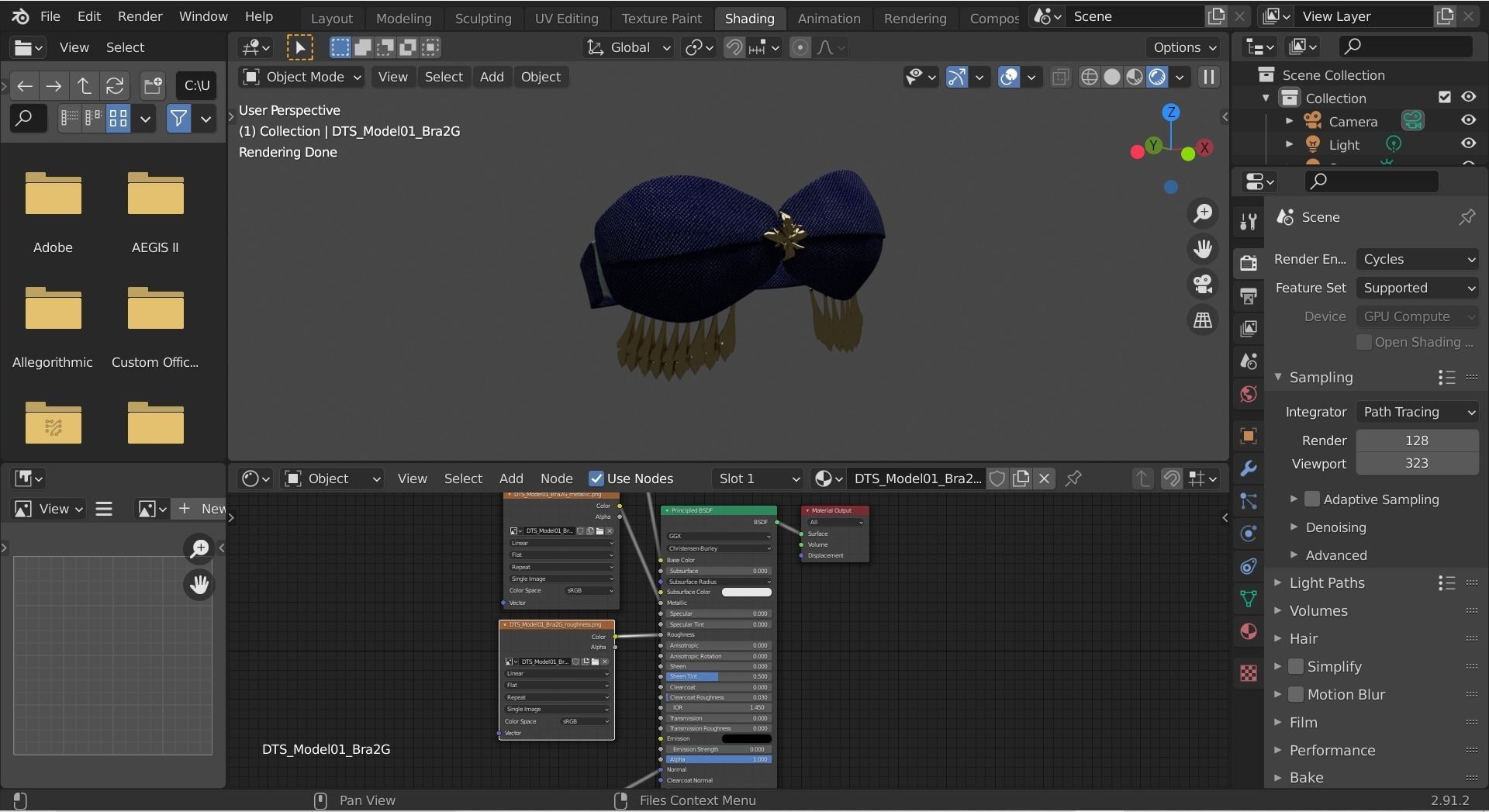 DTS-Model01-Bra2G mask with fringes Low-poly 3D model_5