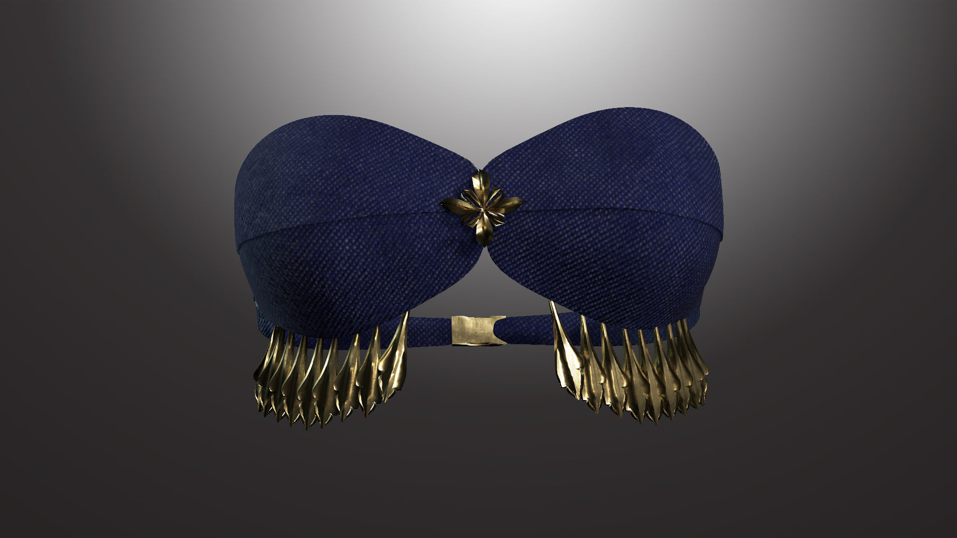 DTS-Model01-Bra2G mask with fringes Low-poly 3D model_1