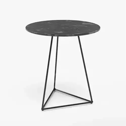 Round Accent Table black marble