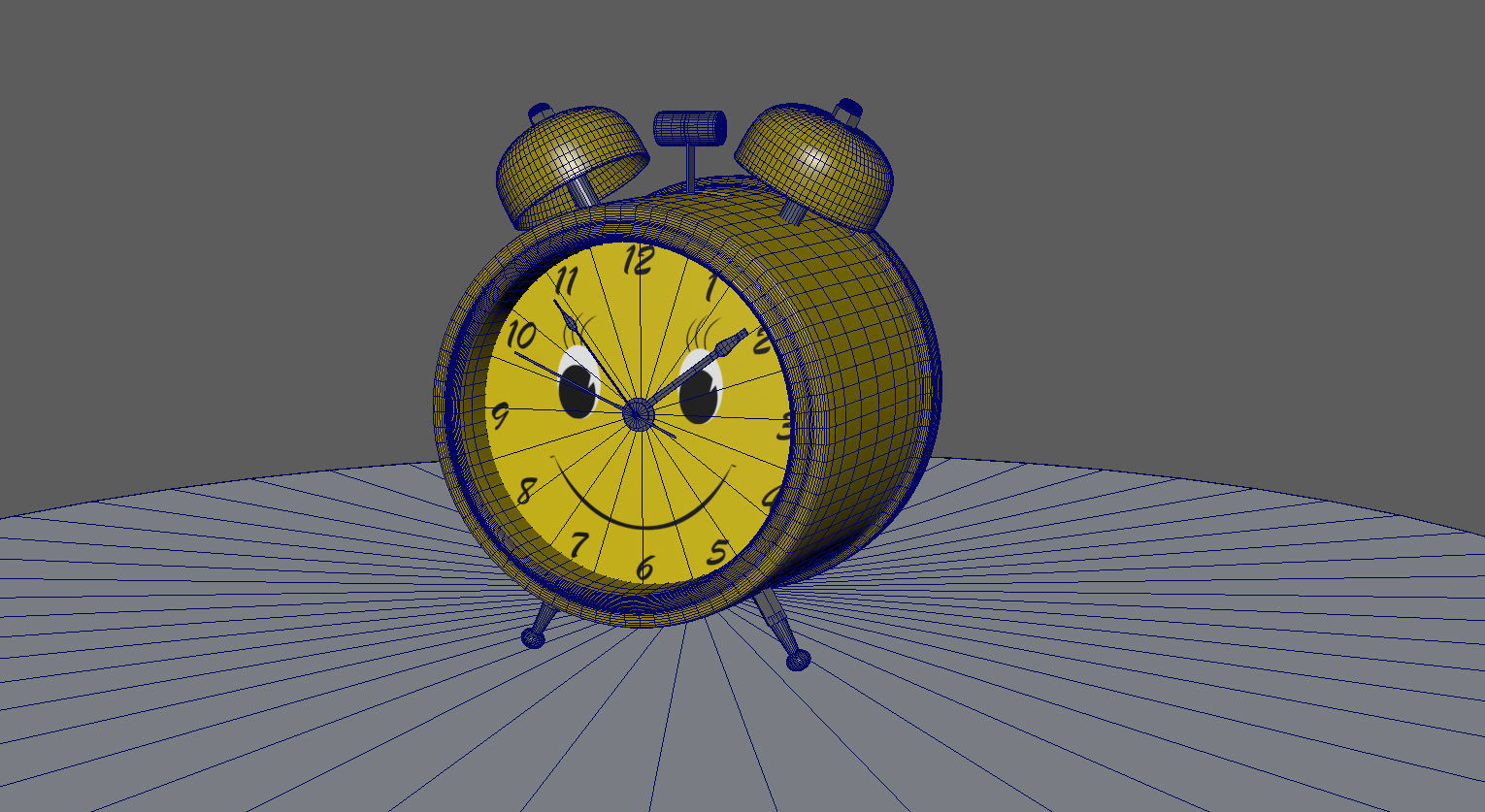 Table Clock Low-poly 3D model_4