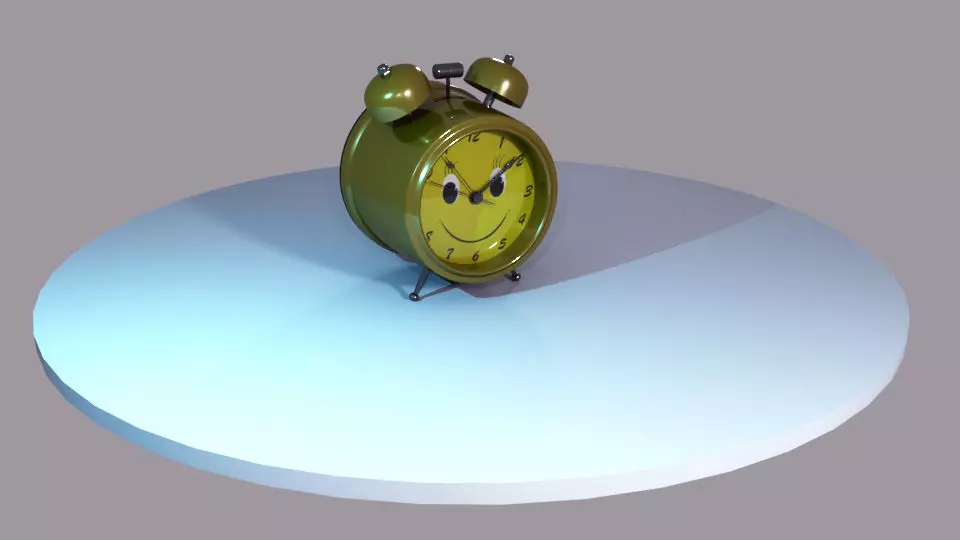 Table Clock Low-poly 3D model_0
