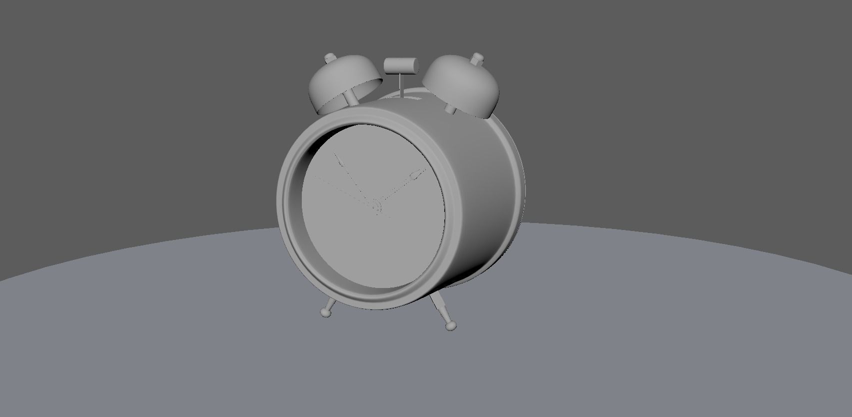 Table Clock Low-poly 3D model_3