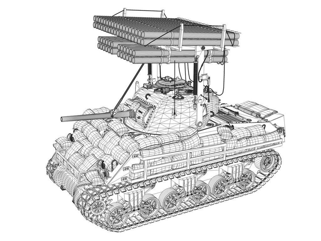 M4A3 Sherman-Calliope 3D model_12