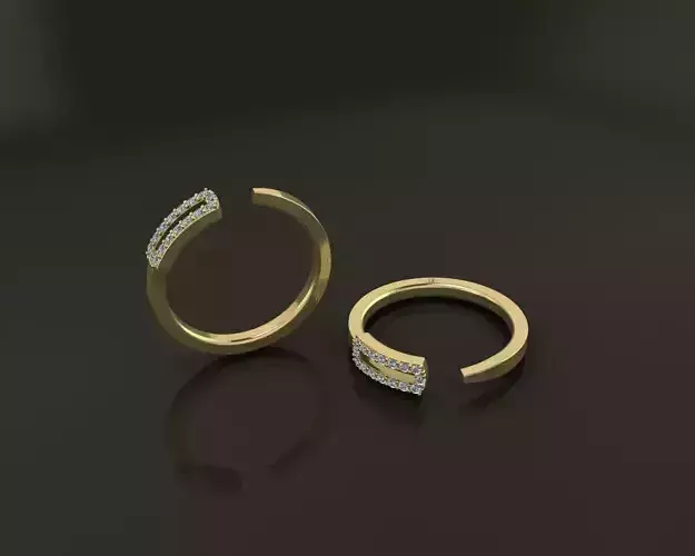 Sewing Pin Diamond Nail Ring Band Size 7 3D print model