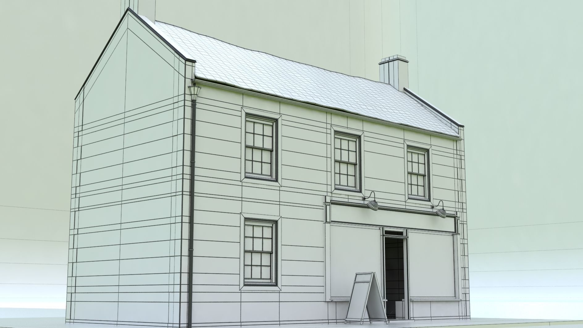 A Bakery Cottage 3D model_8