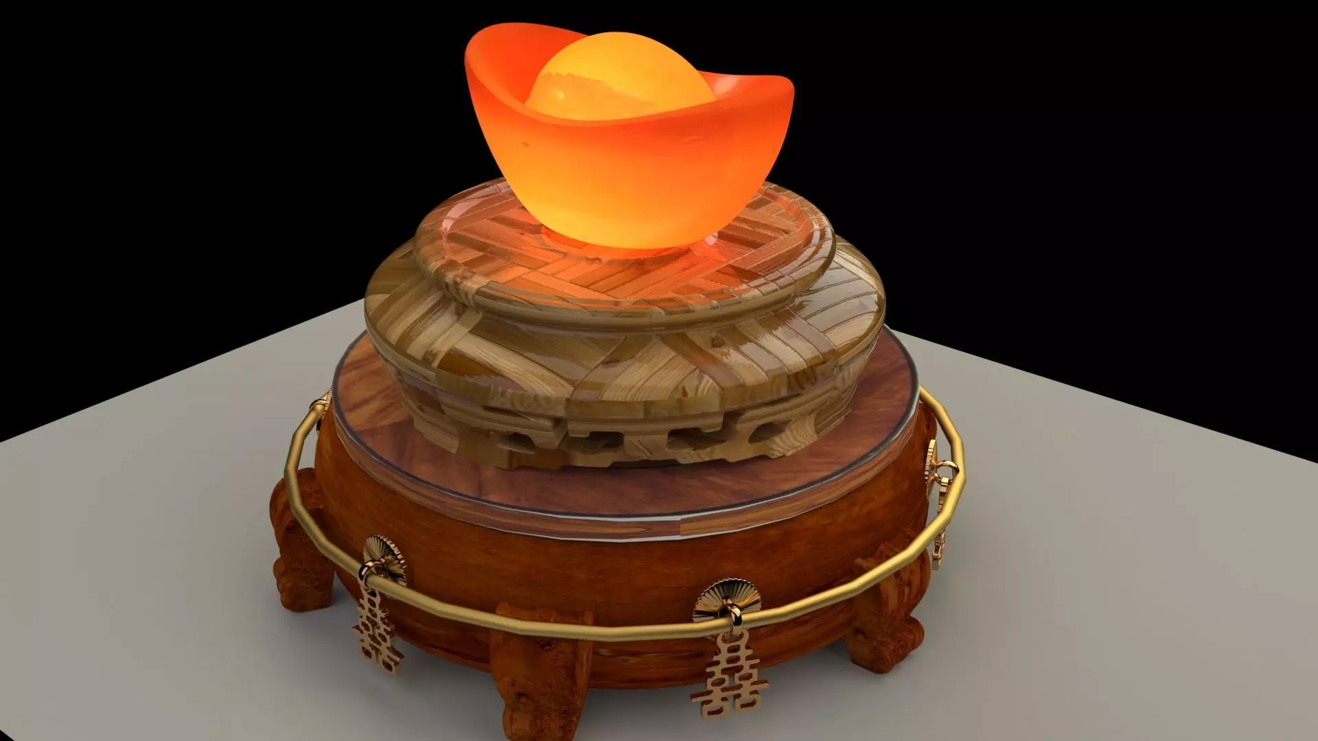 Chinese Gold Ingot 3D model_0