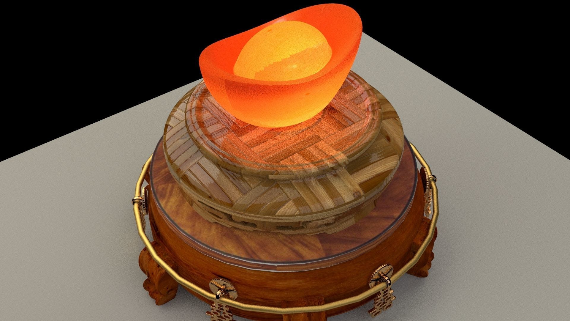 Chinese Gold Ingot 3D model_3