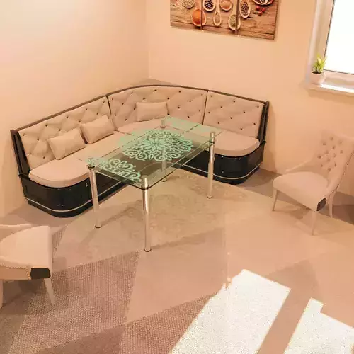 Glass table with patterns