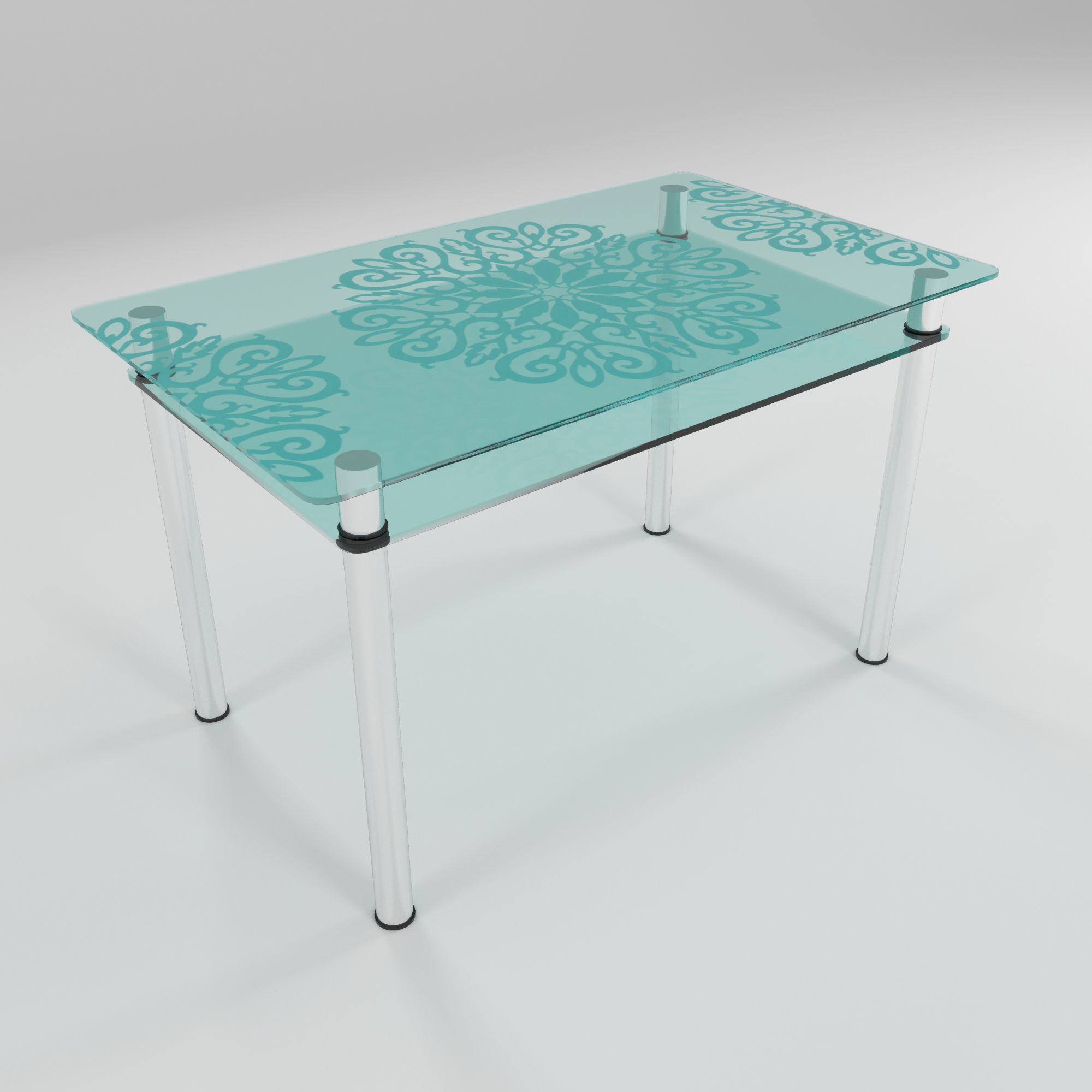 Glass table with patterns 3D model | CGTrader