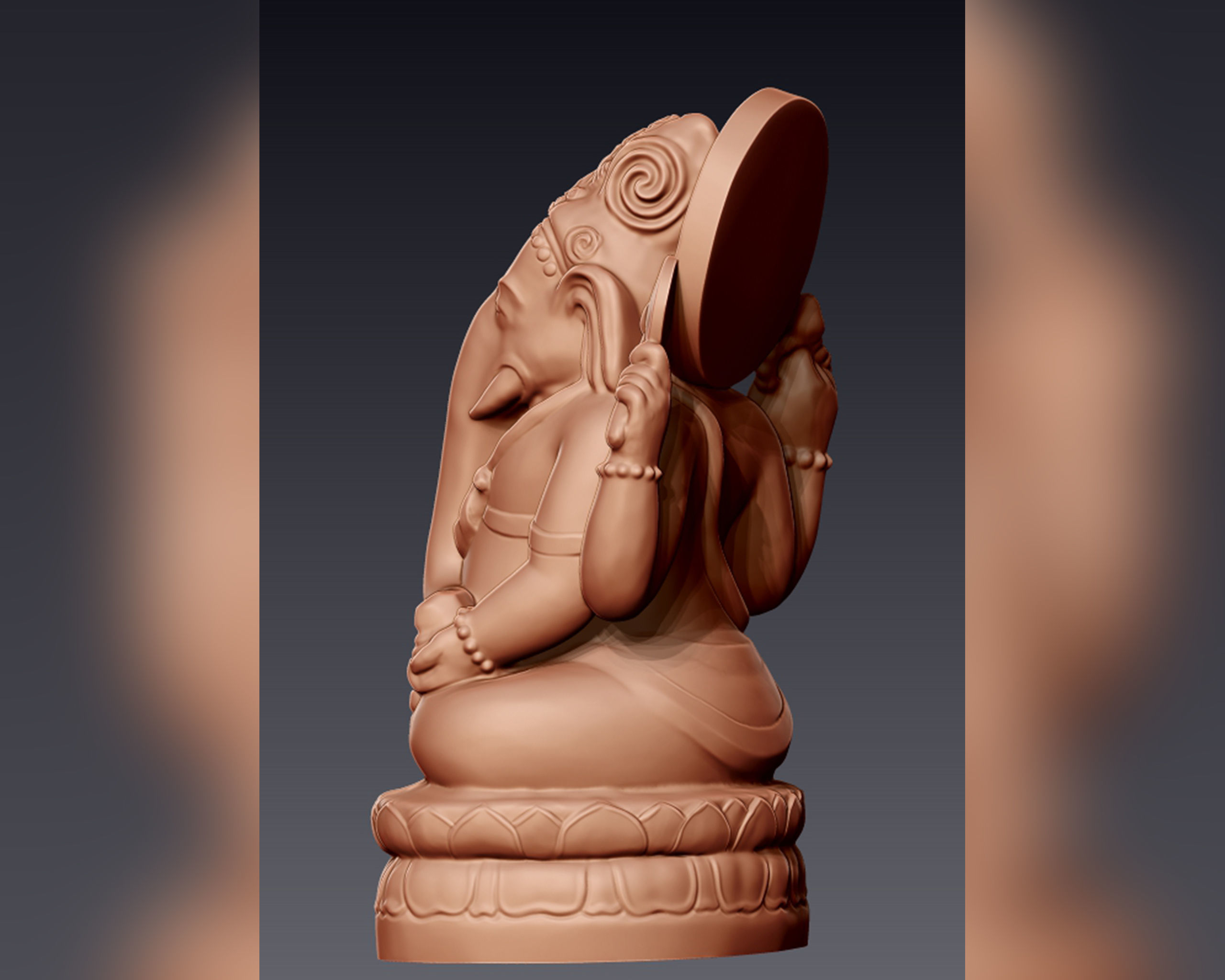 Ganesh 3D sculpture 3D print model_5